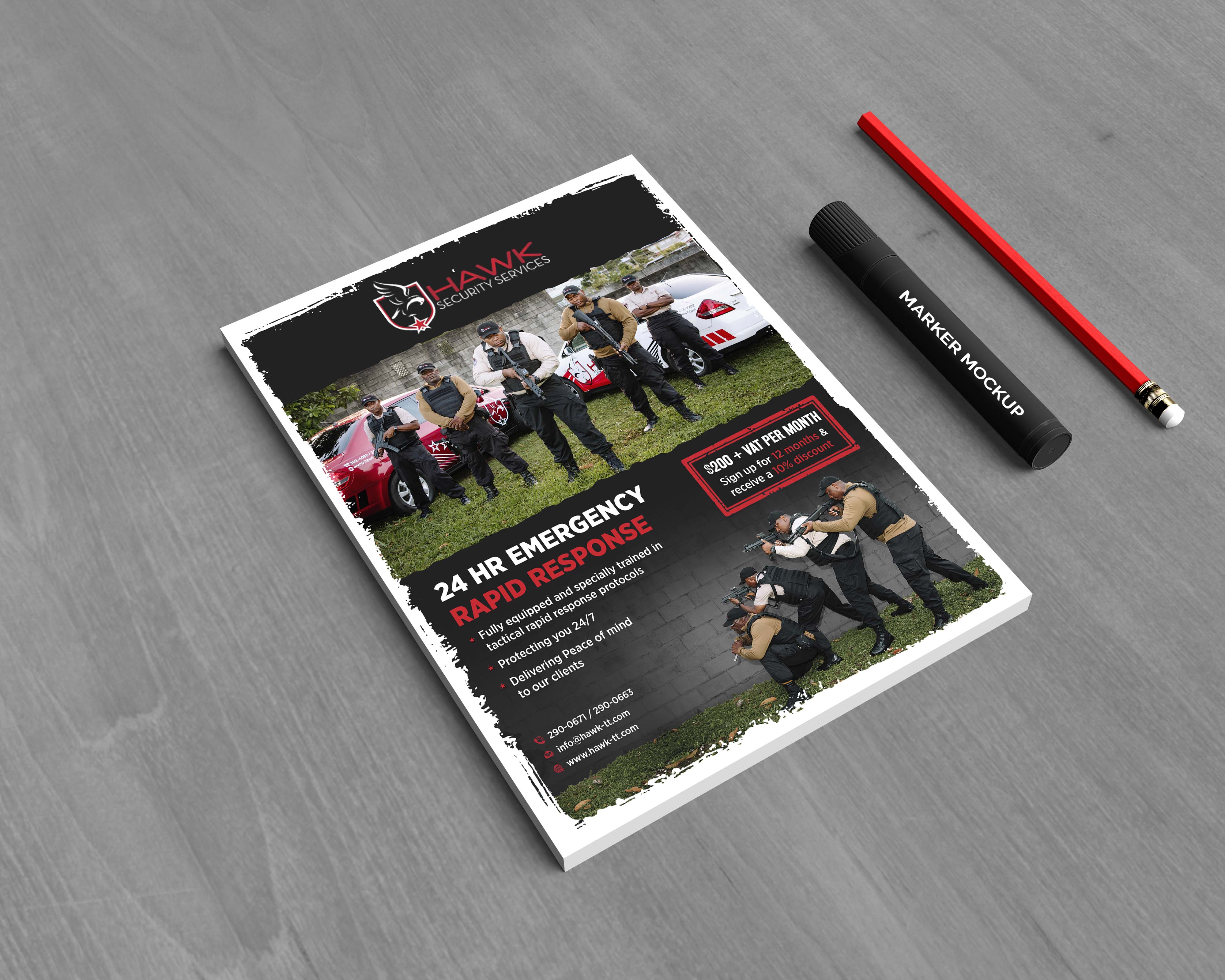 Flyer Design by GraphicsGuru for Hawk Security Services Ltd.  | Design #25762288