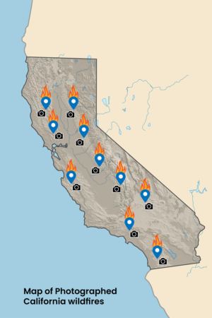 California Wildfire Map for Book | Graphic Design by MK-3D