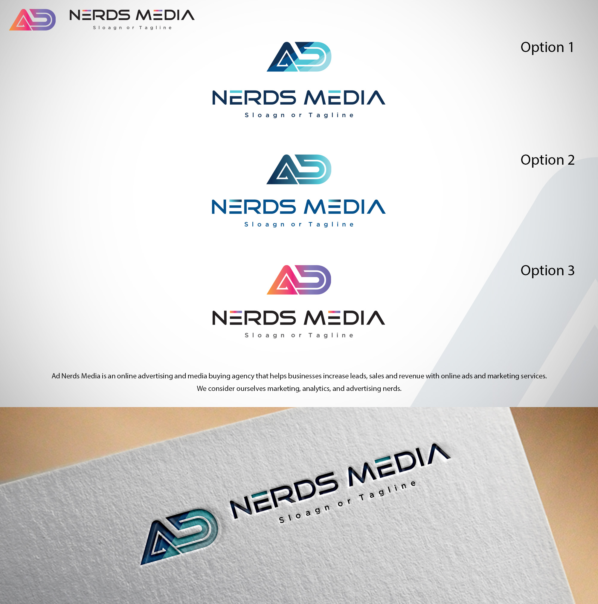 Logo Design by Natalie Eric for Ad Nerds Media | Design #25837731