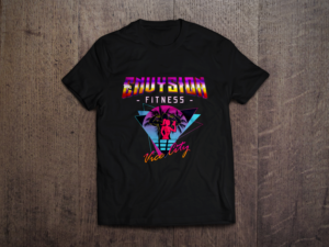 Envysion Fitness RETRO T-Shirt Design  | Diseño de Camiseta por Pinky 