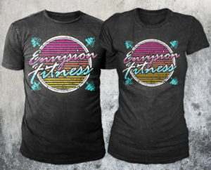 Envysion Fitness RETRO T-Shirt Design  | Diseño de Camiseta por badpixelarts