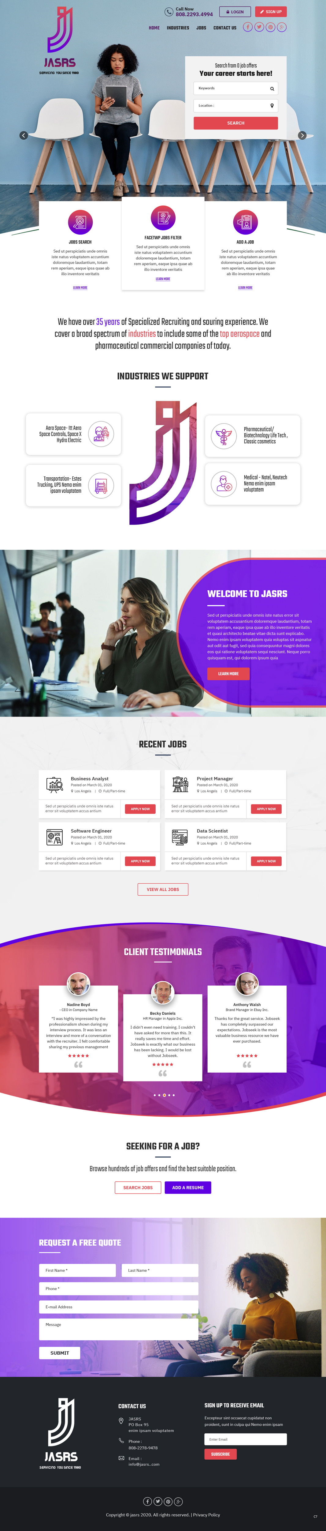 Diseño Web por pb para Jobs and selective recruitng services | Diseño #25777044
