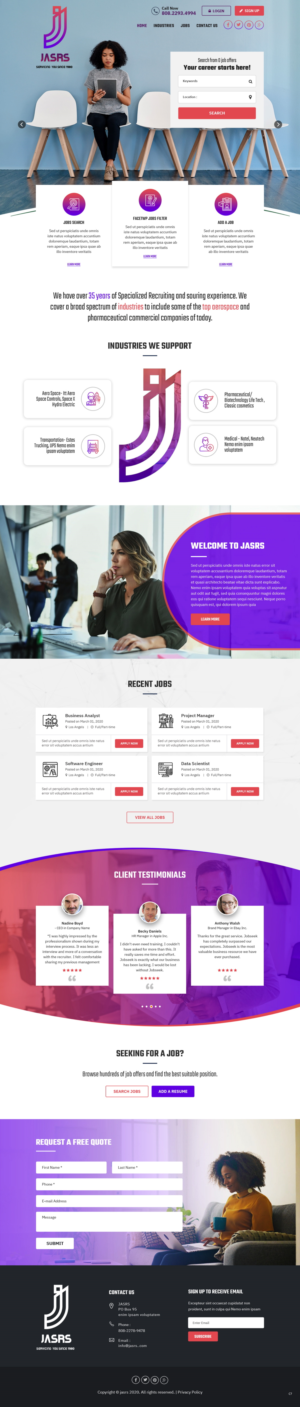 Diseño Web por pb para Jobs and selective recruitng services | Diseño: #25777044