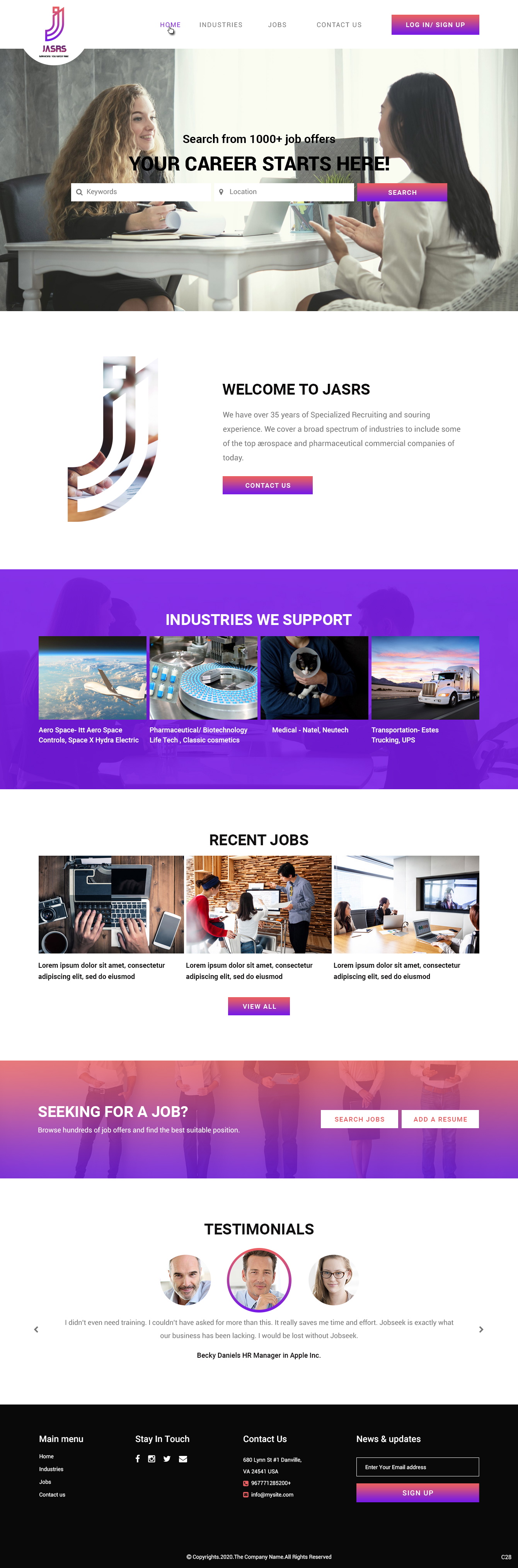 Diseño Web por pb para Jobs and selective recruitng services | Diseño #25777050