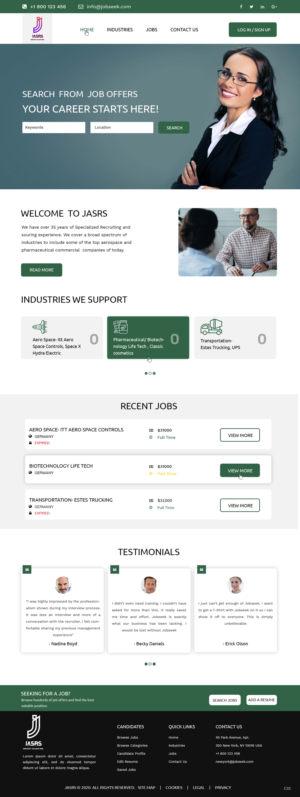 Diseño Web por pb para Jobs and selective recruitng services | Diseño: #25777052