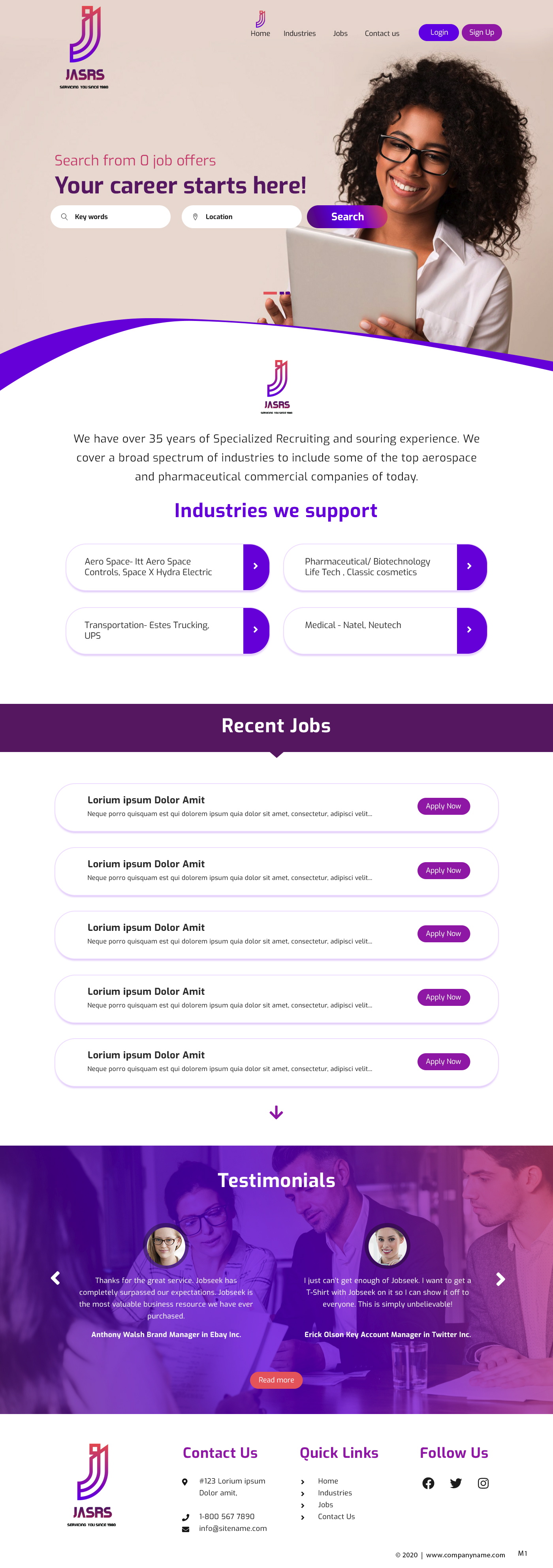 Diseño Web por pb para Jobs and selective recruitng services | Diseño #25777057
