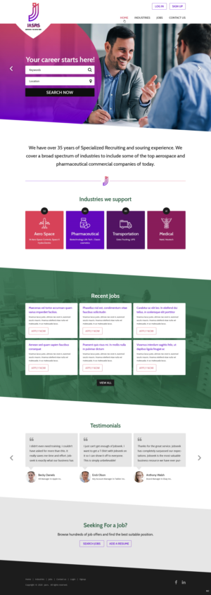 Diseño Web por pb para Jobs and selective recruitng services | Diseño: #25777058