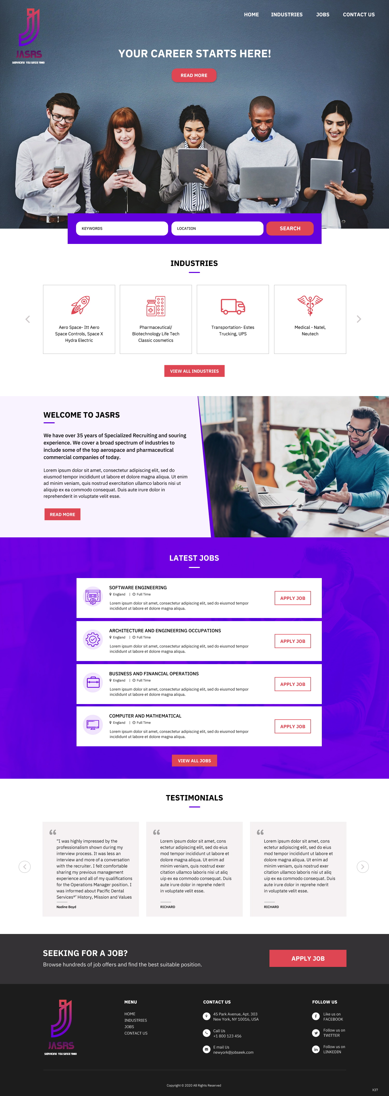 Web Design par pb pour Jobs and selective recruitng services | Design #25777061