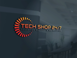 Tech shop 24/7 with my current logo small underneath | Logo Design by adnan001 2