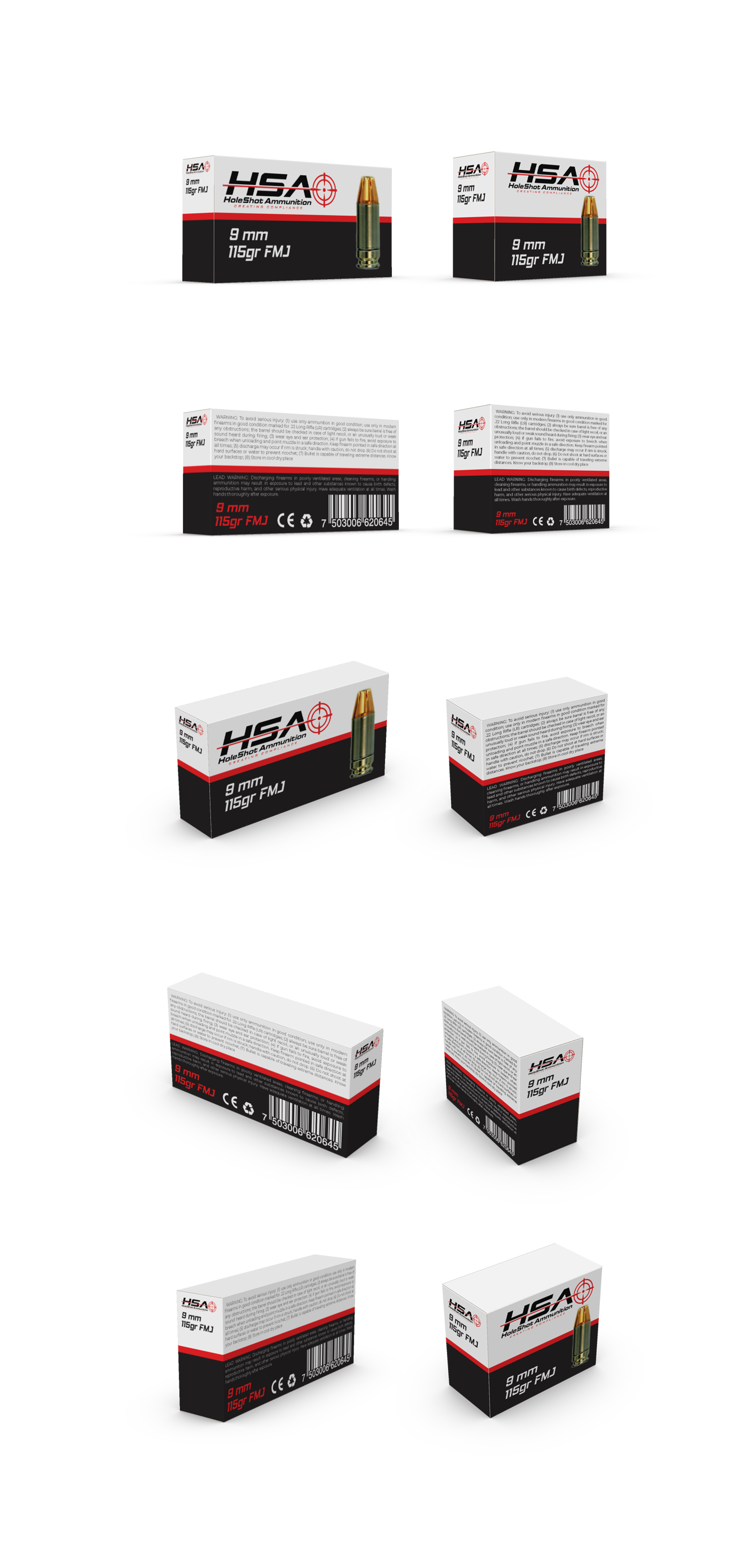 Packaging Design by Shark1 for HoleShot Ammunition | Design #25800501