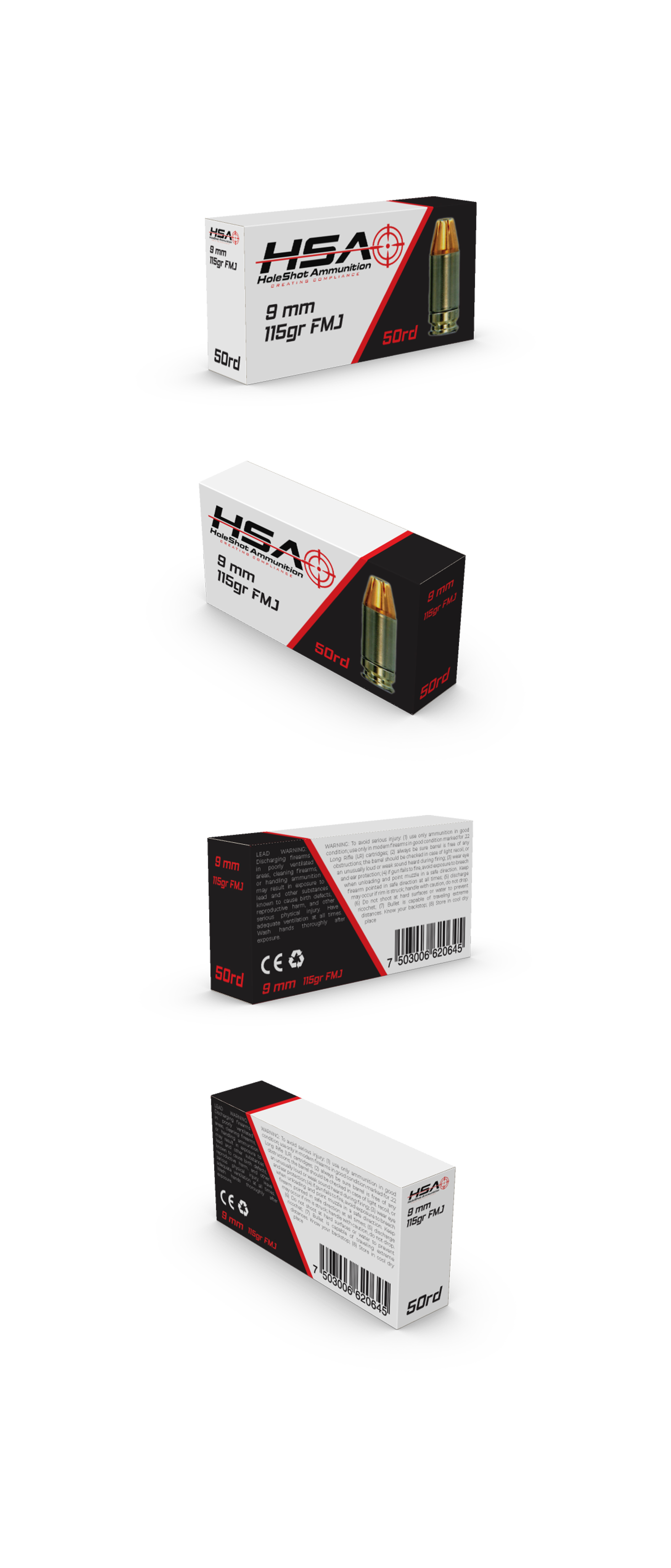 Packaging Design by Shark1 for HoleShot Ammunition | Design #25800588