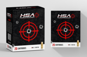 HSA Ammunition chip board folding ammuniton boxes for retail sale | Packaging Design by SAI DESIGNS