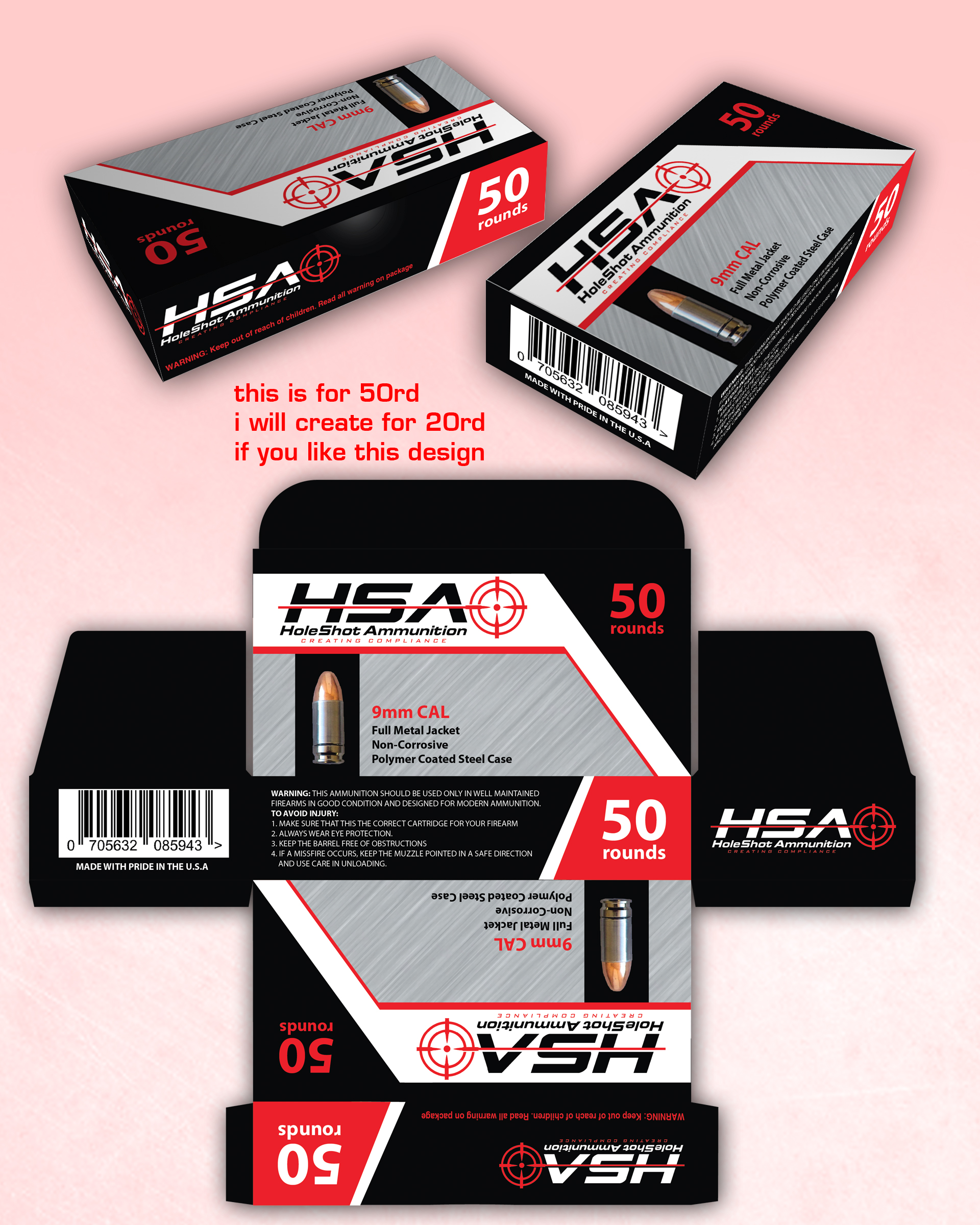 Packaging Design by oasegrafis for HoleShot Ammunition | Design #25787278