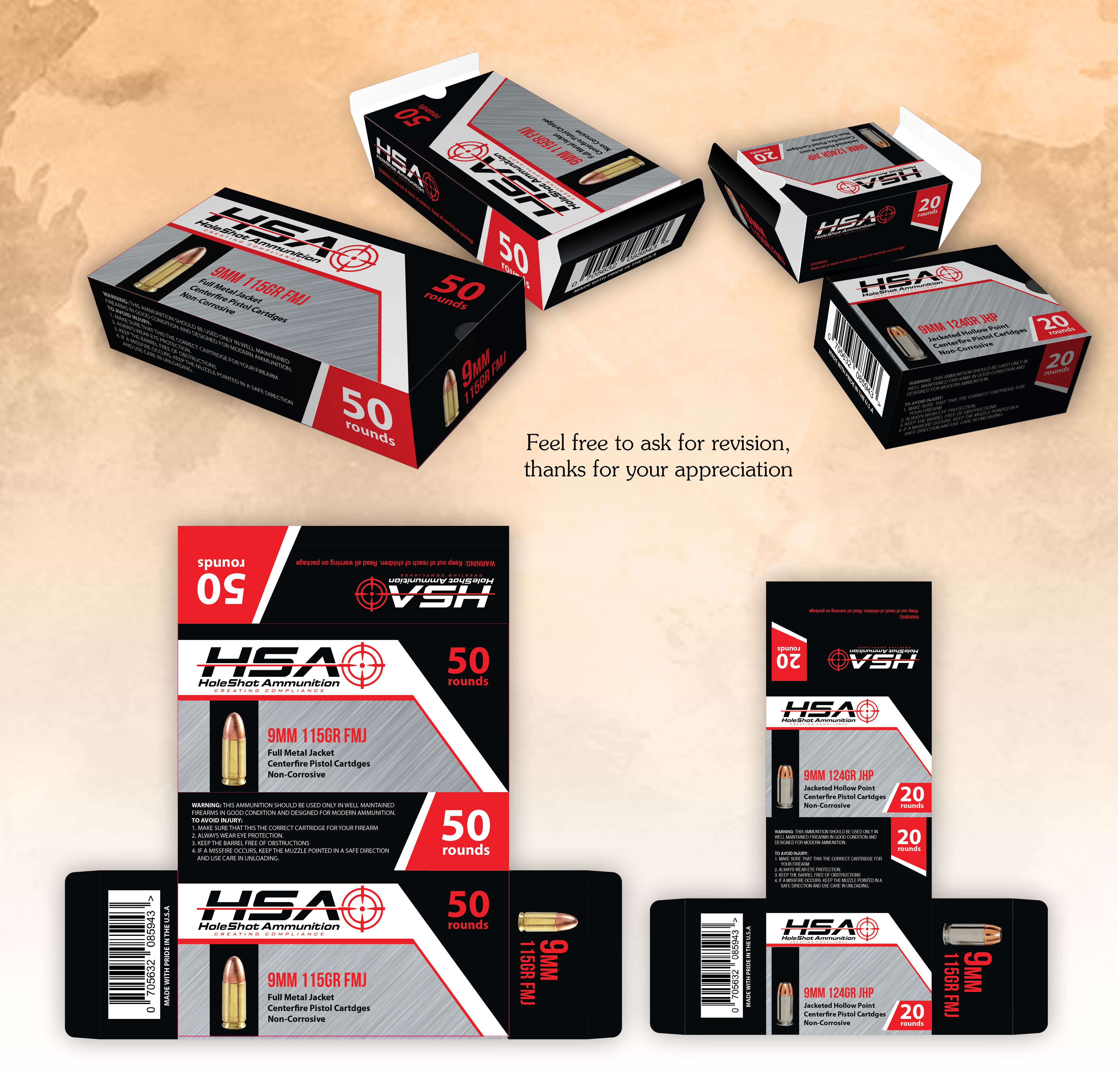 Packaging Design by oasegrafis for HoleShot Ammunition | Design #25814924