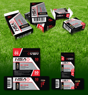 HSA Ammunition chip board folding ammuniton boxes for retail sale | Diseño de Empaque por oasegrafis