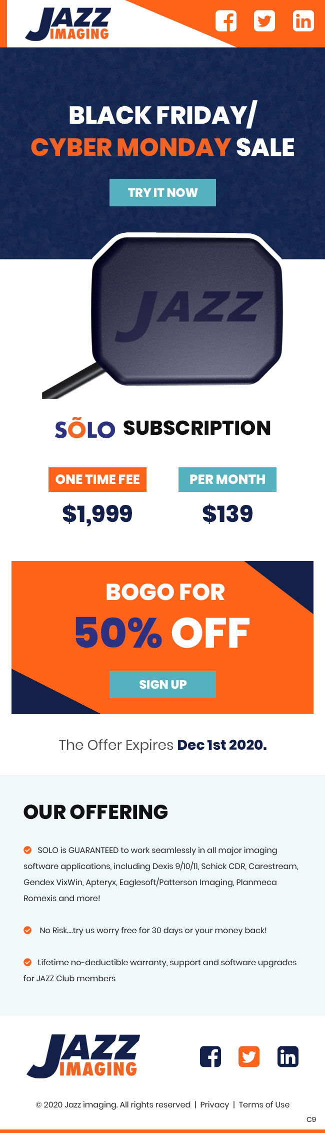 Email Marketing Design by pb for JAZZ Imaging | Design #25787605