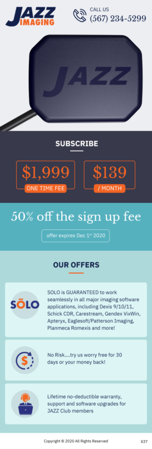 Email Marketing Design by pb for JAZZ Imaging | Design: #25787611