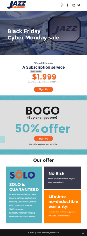Email Marketing Design by pb for JAZZ Imaging | Design: #25789372