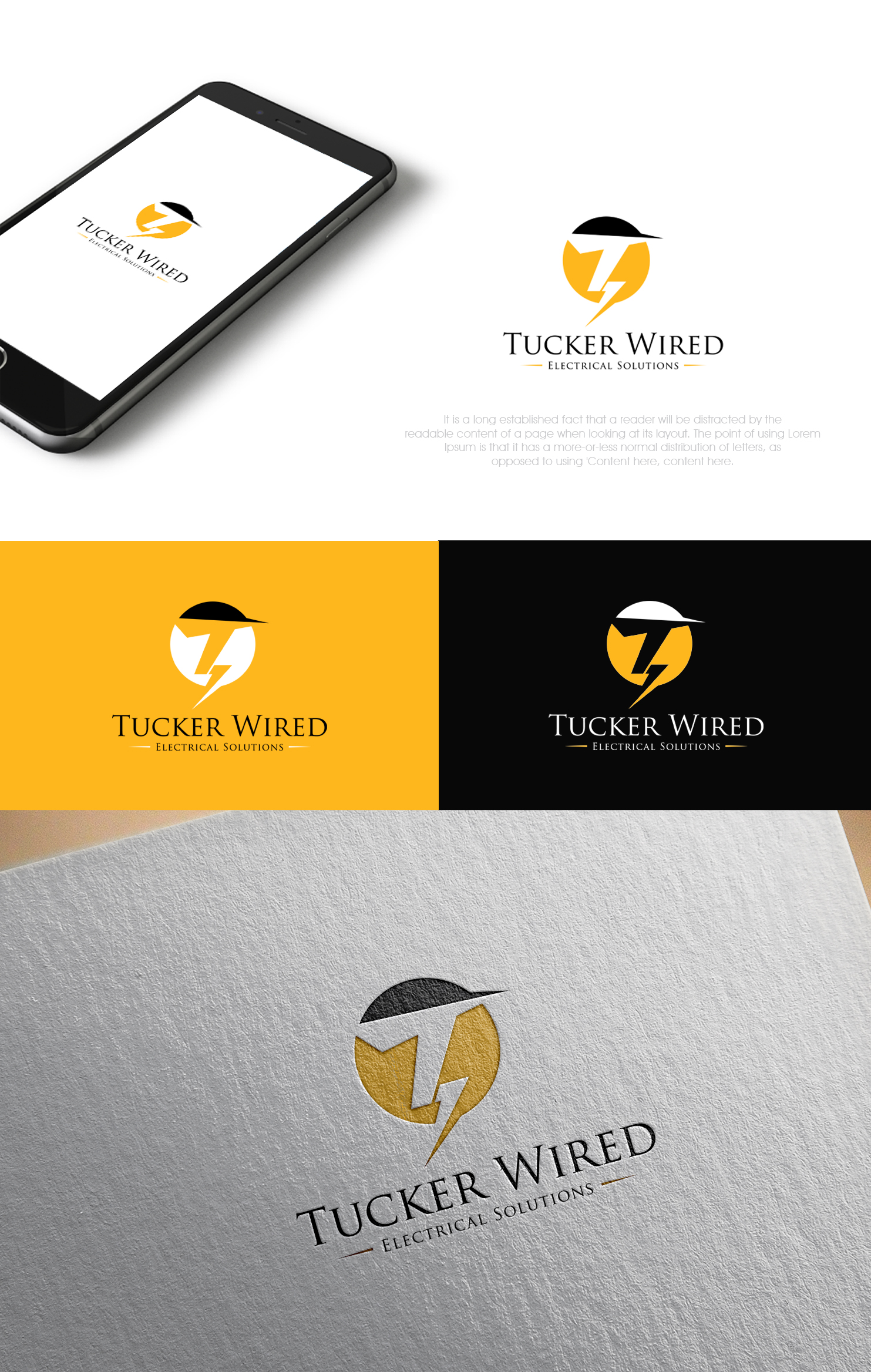 Logo Design by SL Designer for TUCKER WIRED ELECTRICAL SOLUTIONS  | Design #25787609