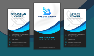 Business Cards + Flyer + Letterhead for Care Recruitment Agency | Schreibwaren-Design von SAI DESIGNS