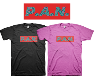 PAN   Mint lilac animal print | T-shirt Design by badpixelarts