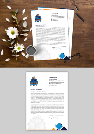 Letterhead Design by debdesign for www.blueysplumbing.com.au | Design: #25855808
