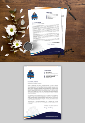 Letterhead Design by debdesign for www.blueysplumbing.com.au | Design: #25855814