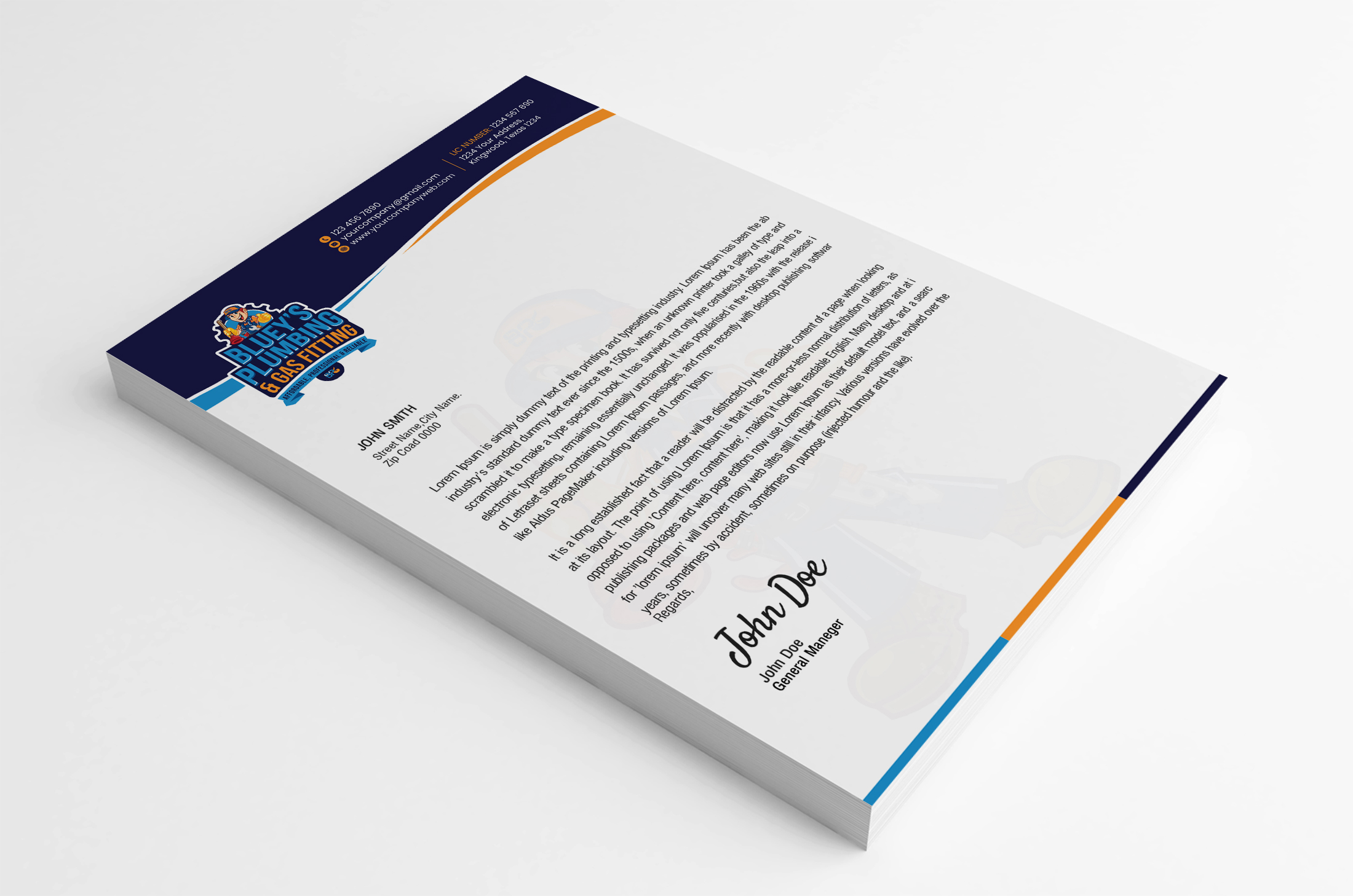 Diseño de Membrete por SL Designer para www.blueysplumbing.com.au | Diseño #25850756