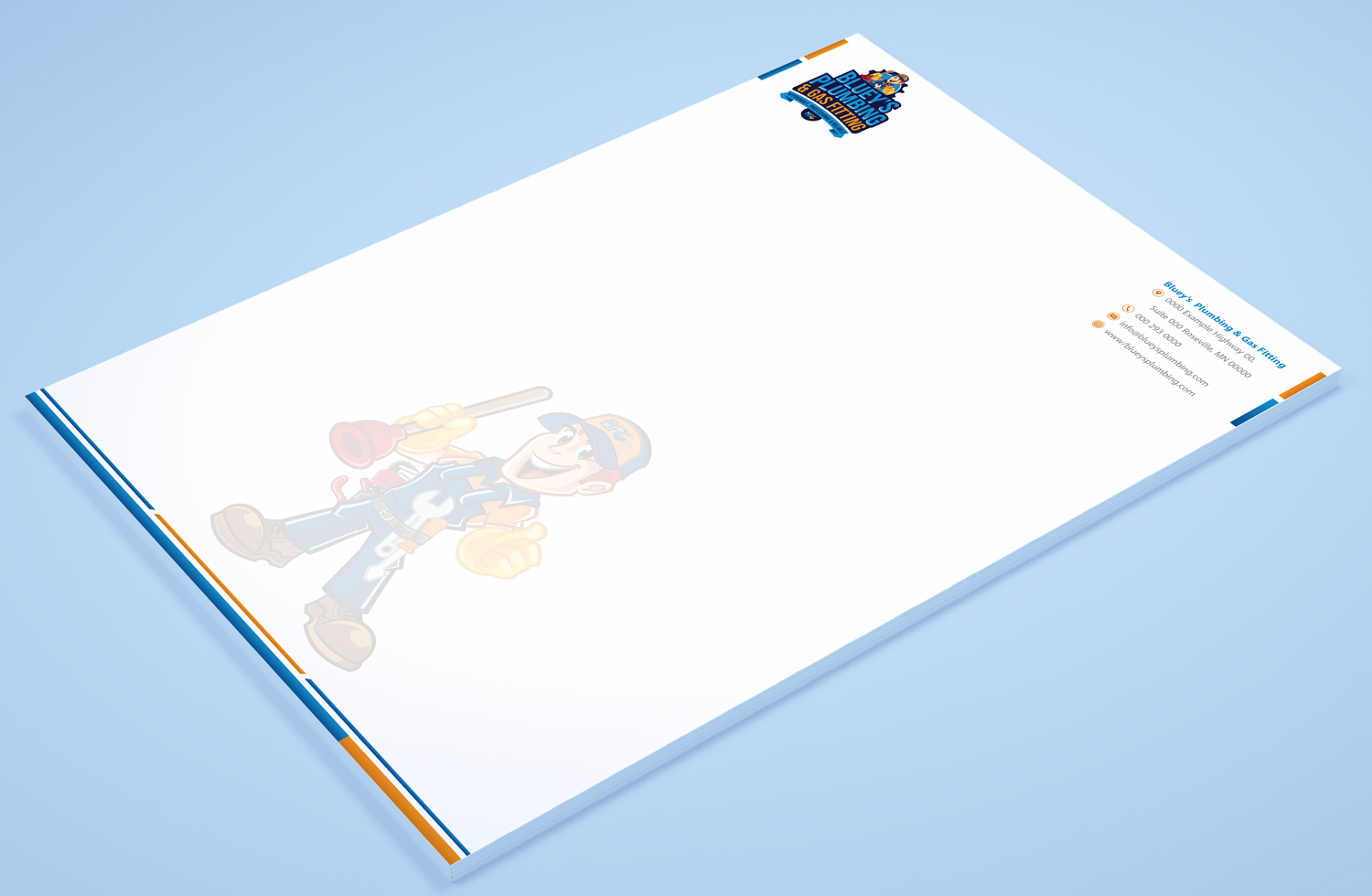 Letterhead Design by Petter Goms for www.blueysplumbing.com.au | Design #25853424