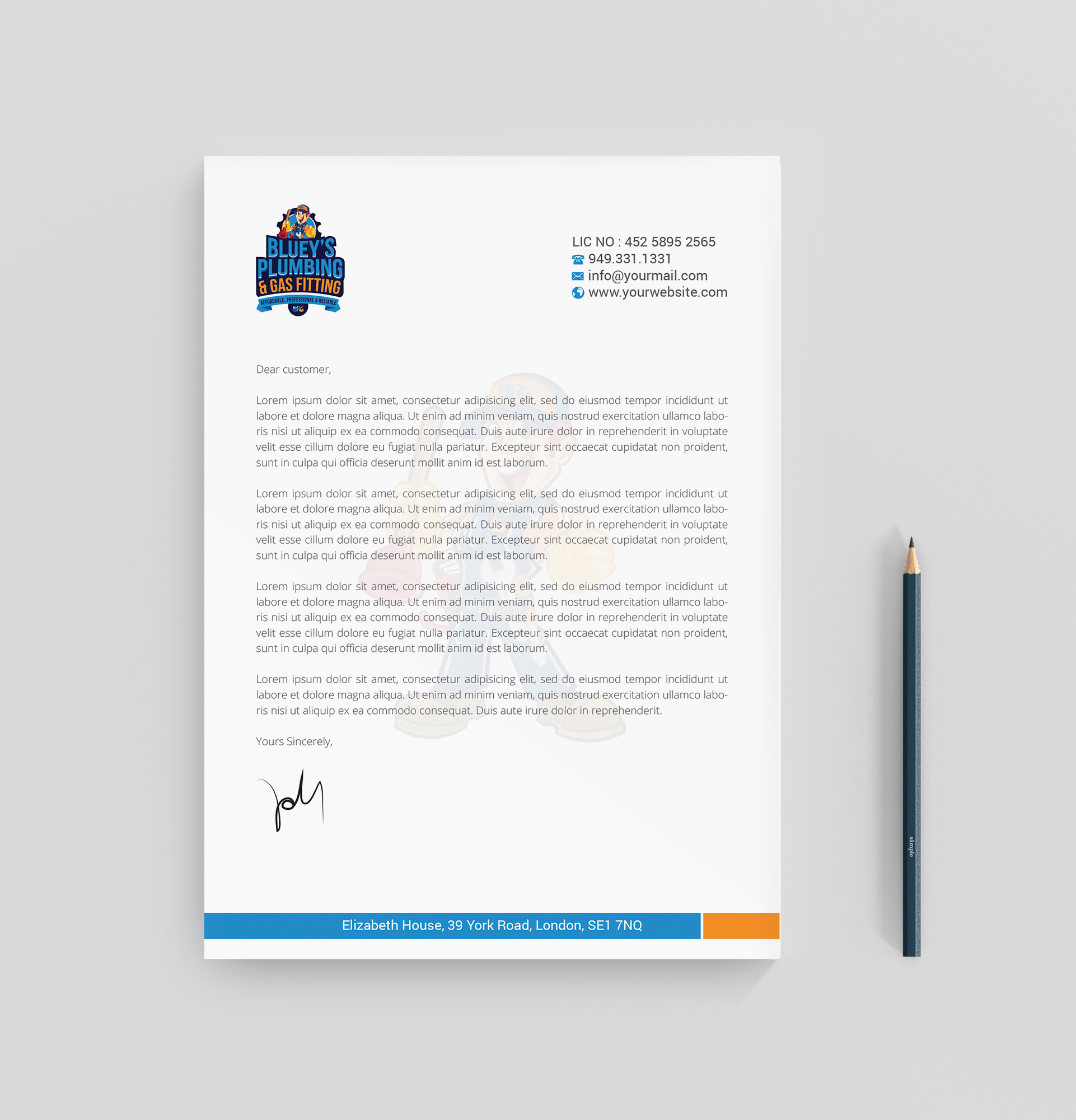 Diseño de Membrete por R.design para www.blueysplumbing.com.au | Diseño #25849857