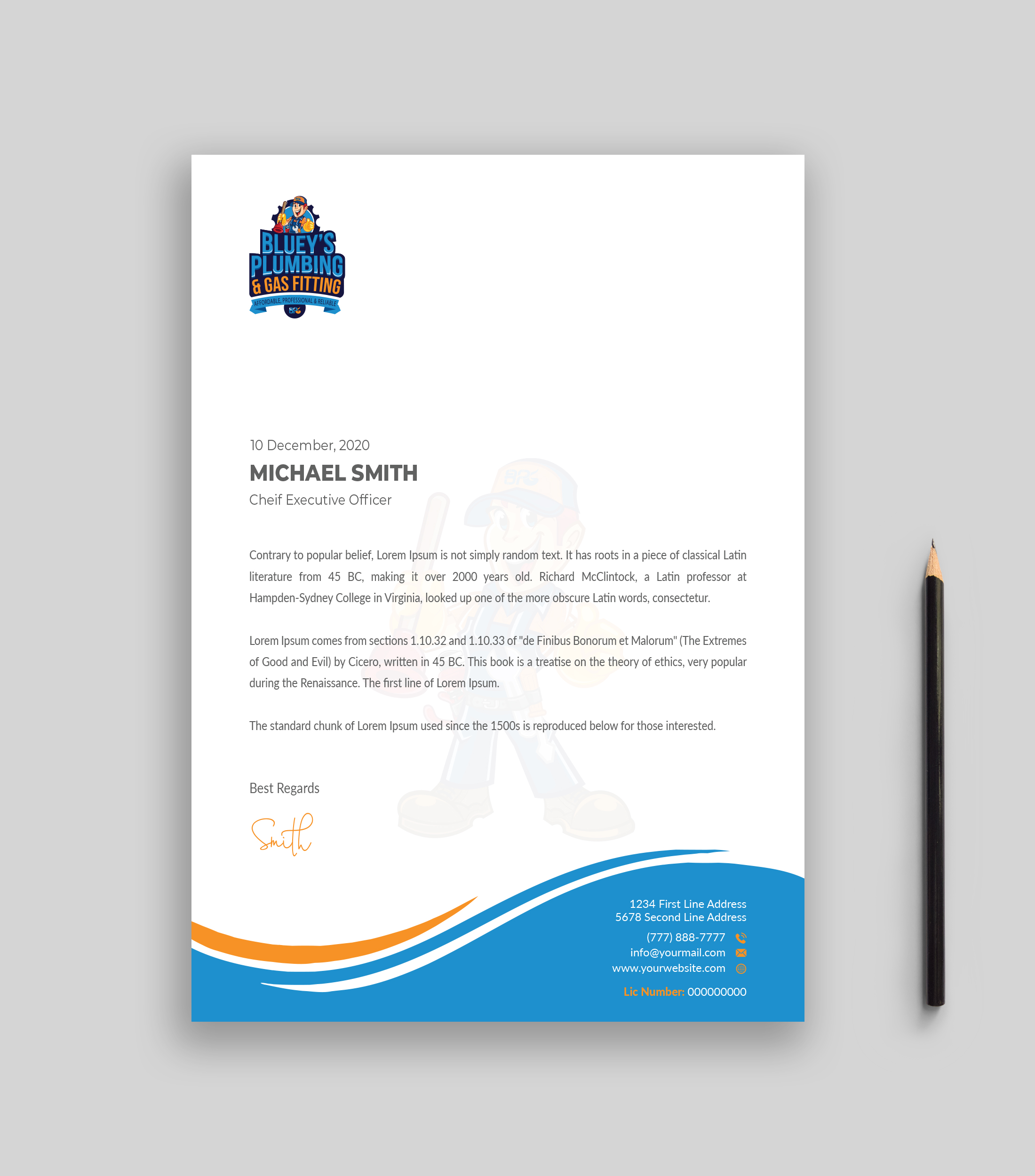 Diseño de Membrete por Musa. A para www.blueysplumbing.com.au | Diseño #25849435