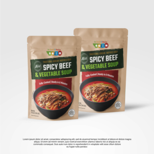 Retail Package Design for Spicy Beef Soup | Design Emballage par Aistikart