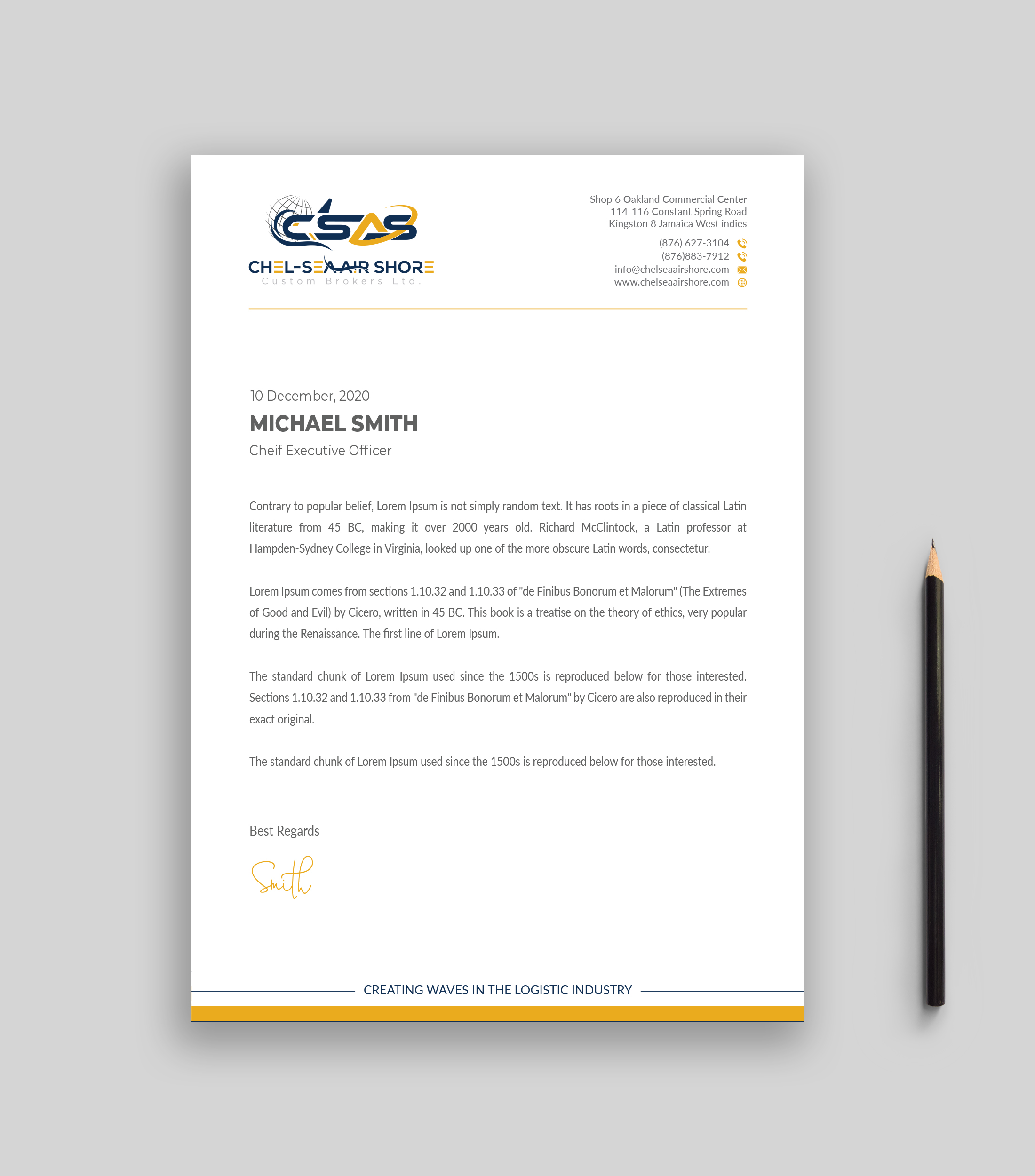 Letterhead Design by Musa. A for this project | Design #25802953