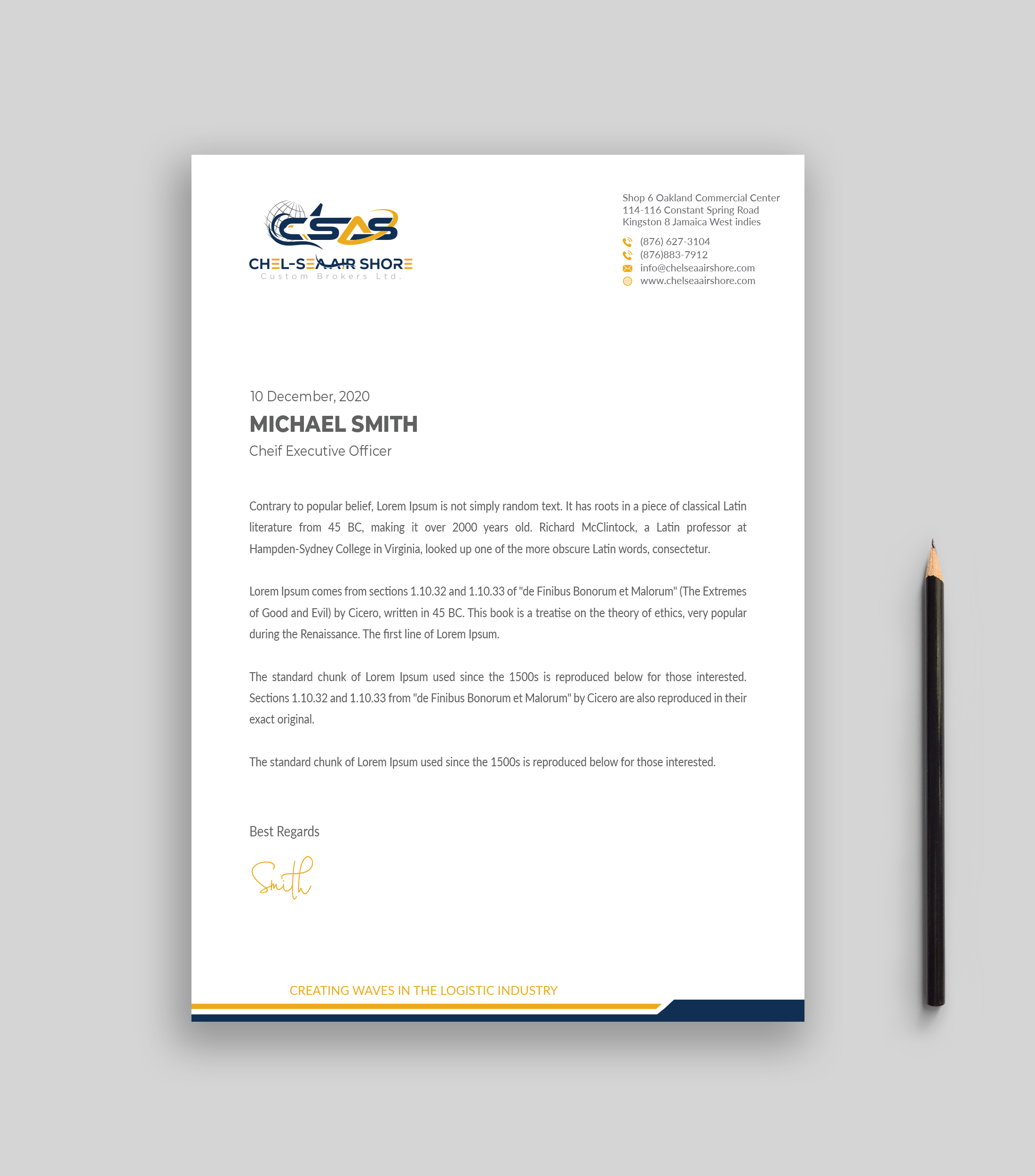 Letterhead Design by Musa. A for this project | Design #25802955