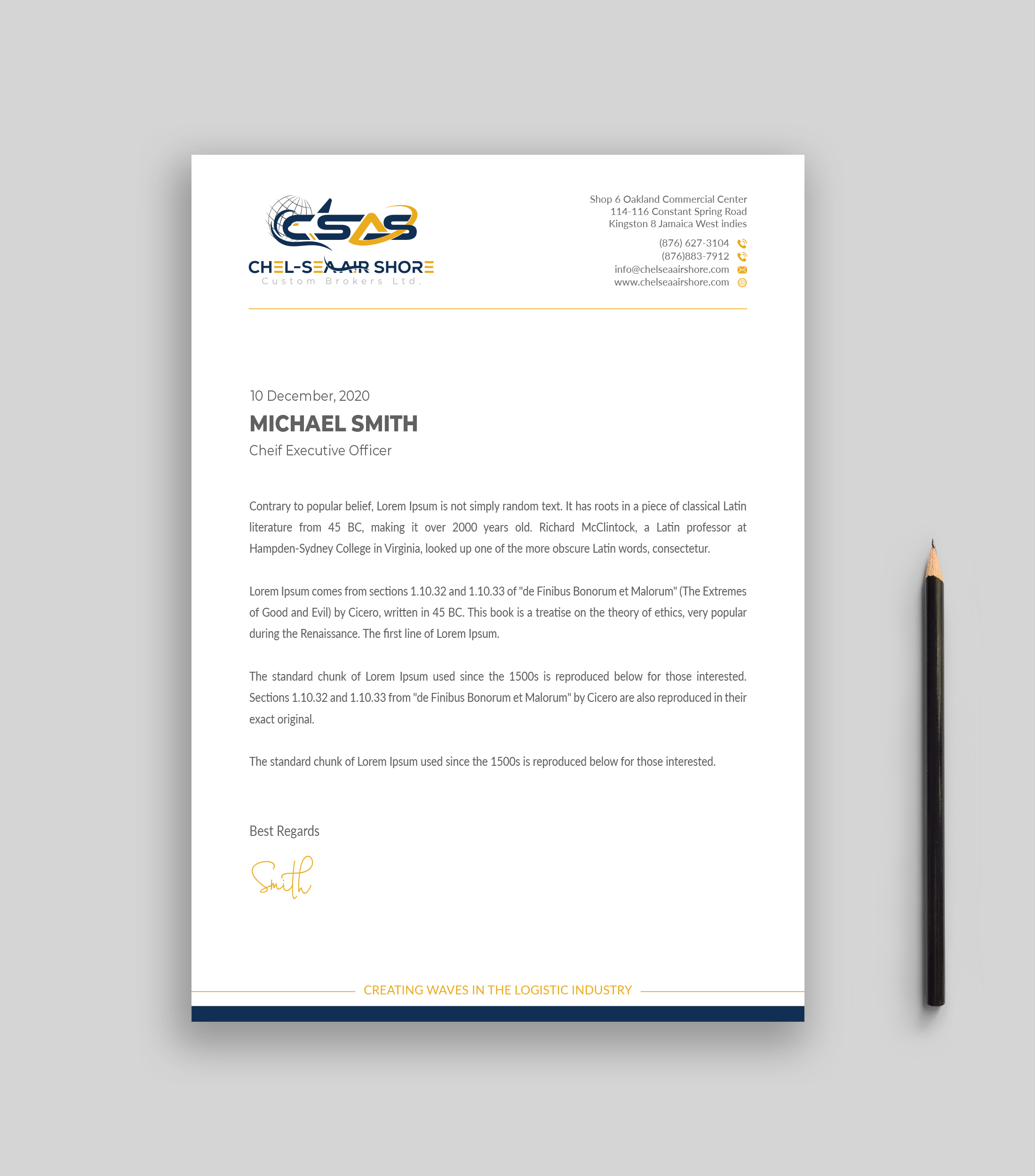 Letterhead Design by Musa. A for this project | Design #25802956