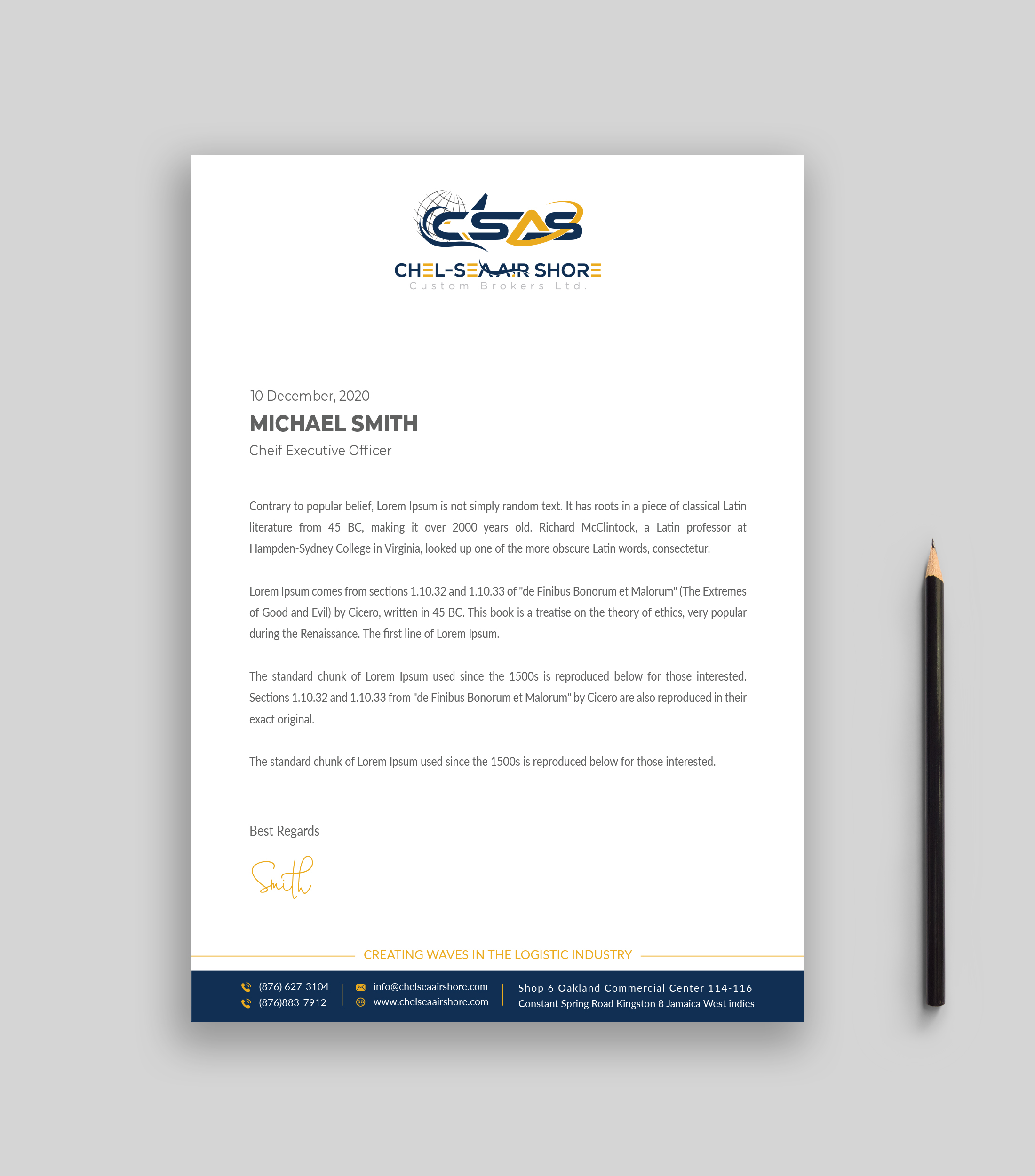 Letterhead Design by Musa. A for this project | Design #25802957