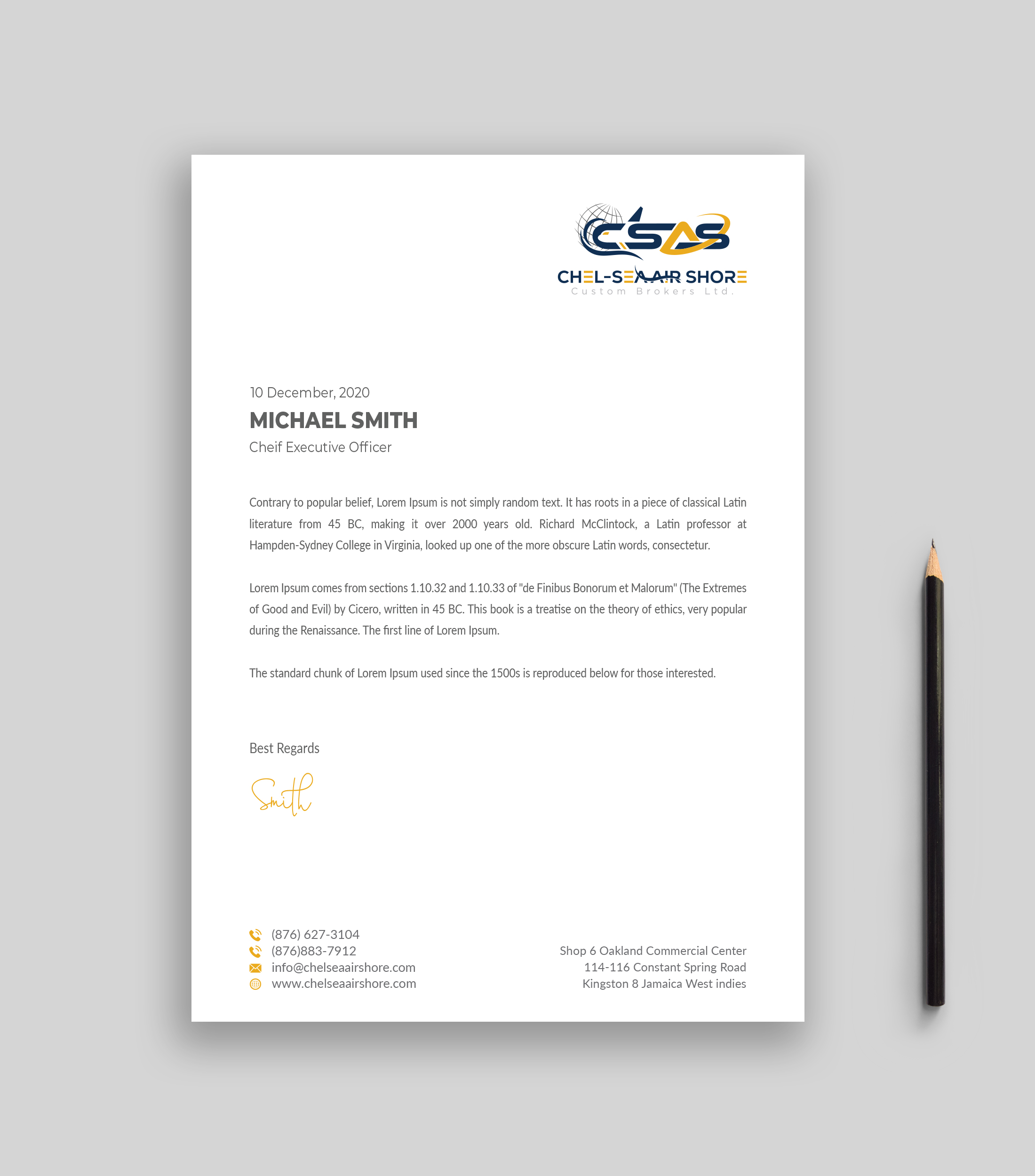 Letterhead Design by Musa. A for this project | Design #25802961