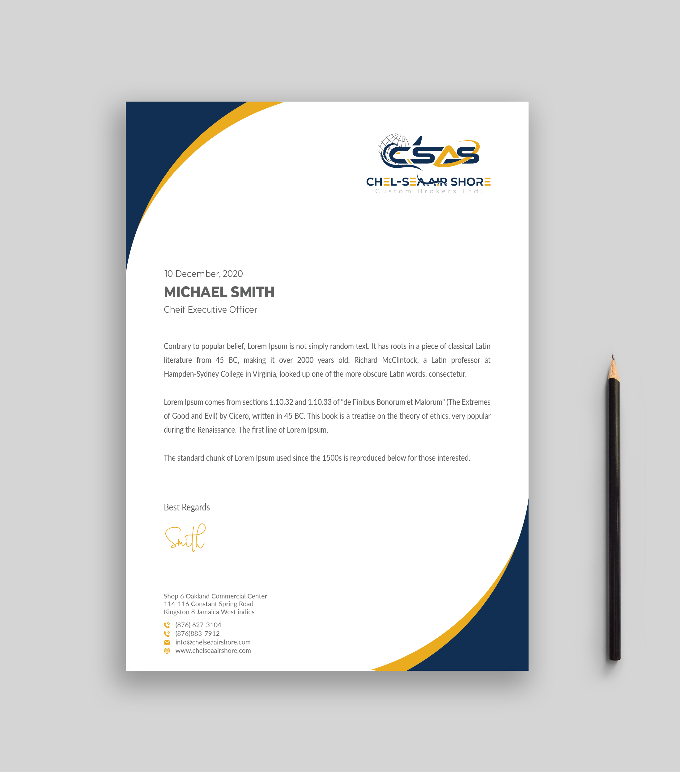 Letterhead Design by Musa. A for this project | Design #25803080