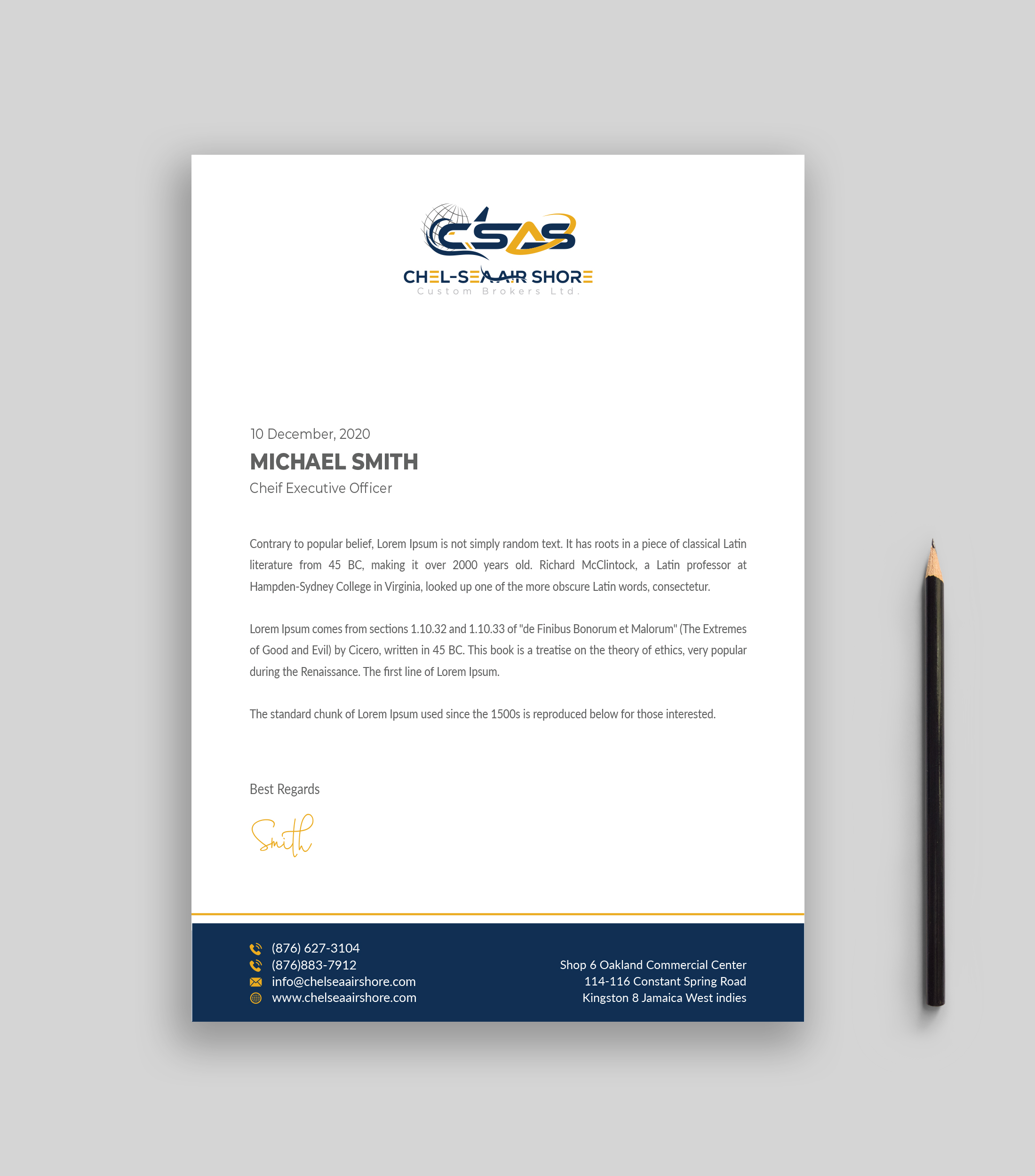 Letterhead Design by Musa. A for this project | Design #25803106