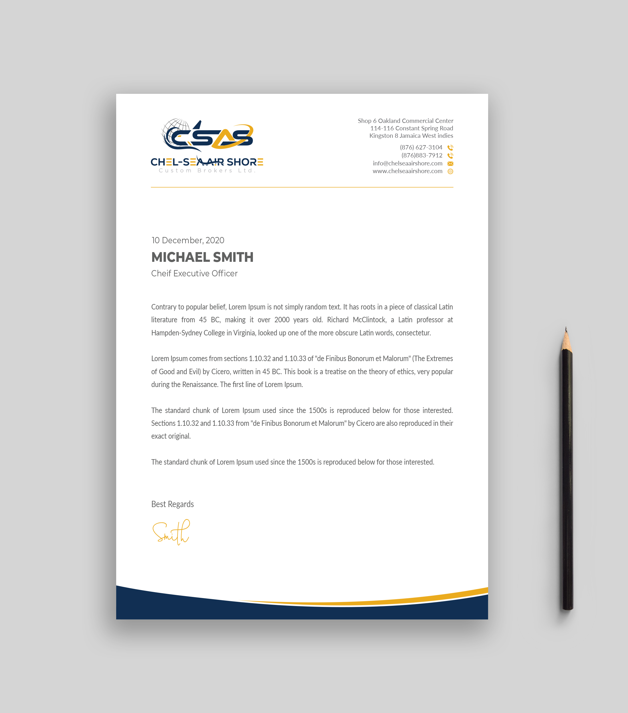 Letterhead Design by Musa. A for this project | Design #25803108