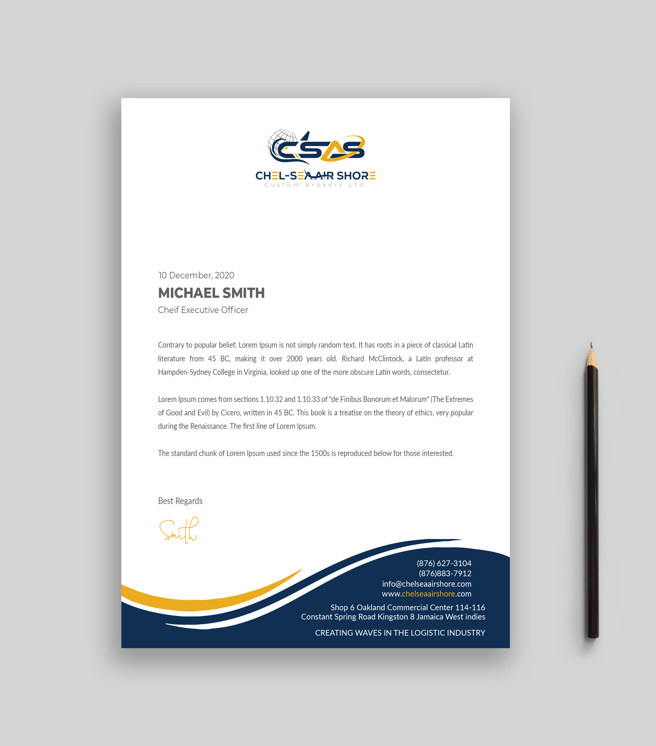 Letterhead Design by Musa. A for this project | Design #25803338