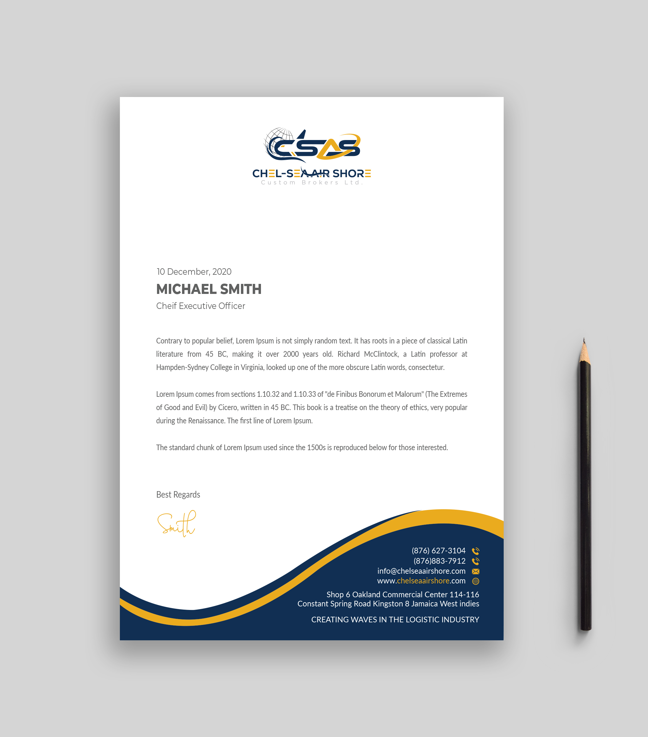 Letterhead Design by Musa. A for this project | Design #25803339