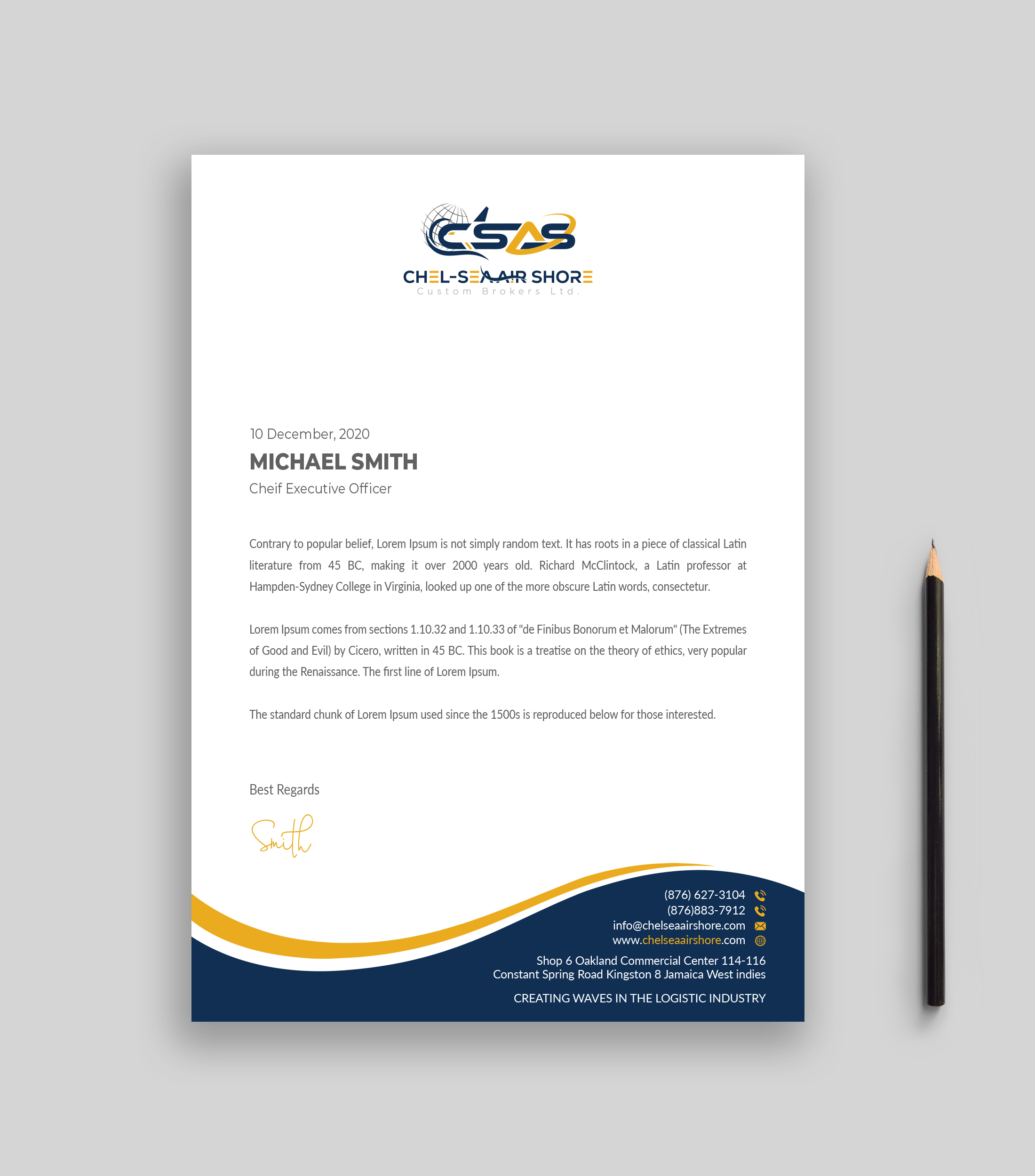 Letterhead Design by Musa. A for this project | Design #25803340