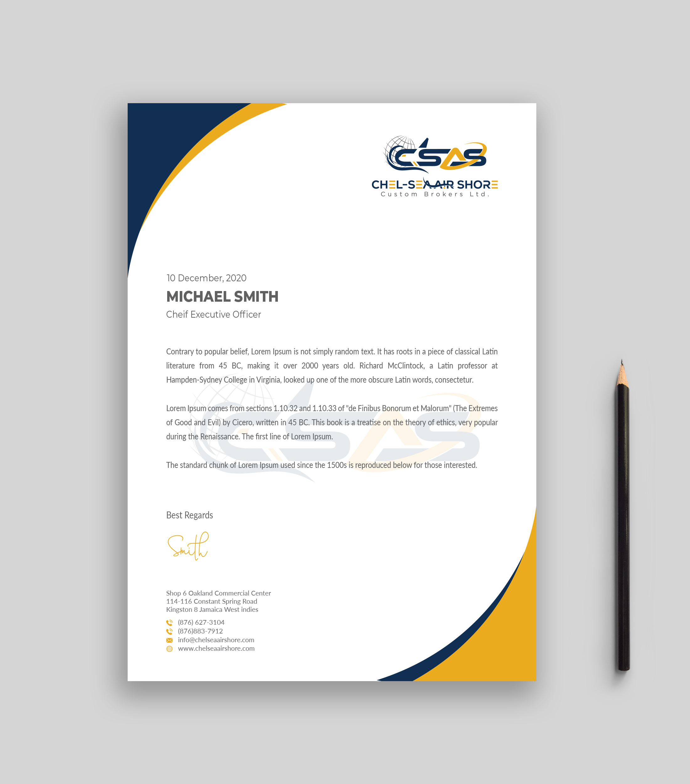 Letterhead Design by Musa. A for this project | Design #25804302