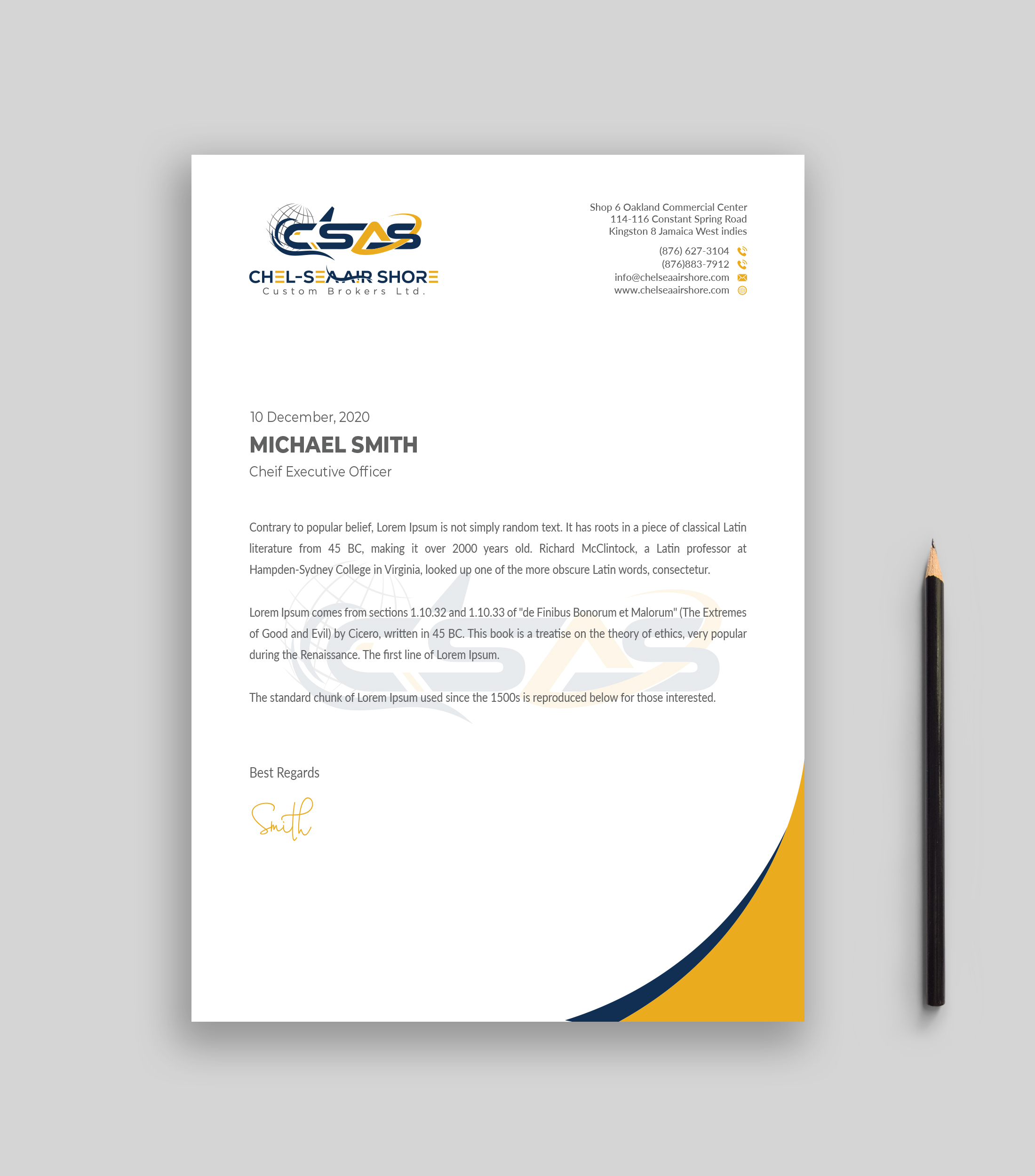 Letterhead Design by Musa. A for this project | Design #25804303