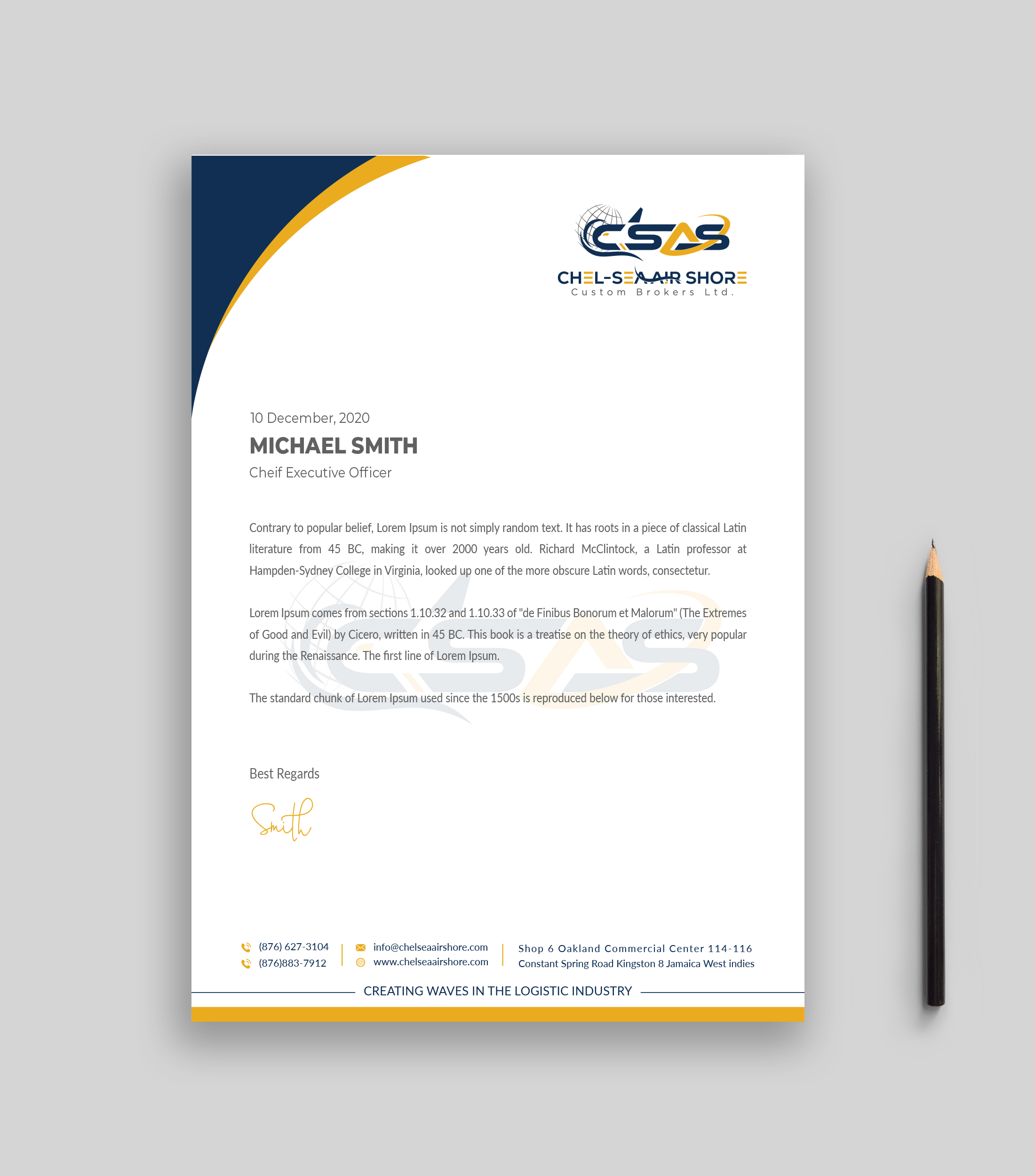 Letterhead Design by Musa. A for this project | Design #25804305