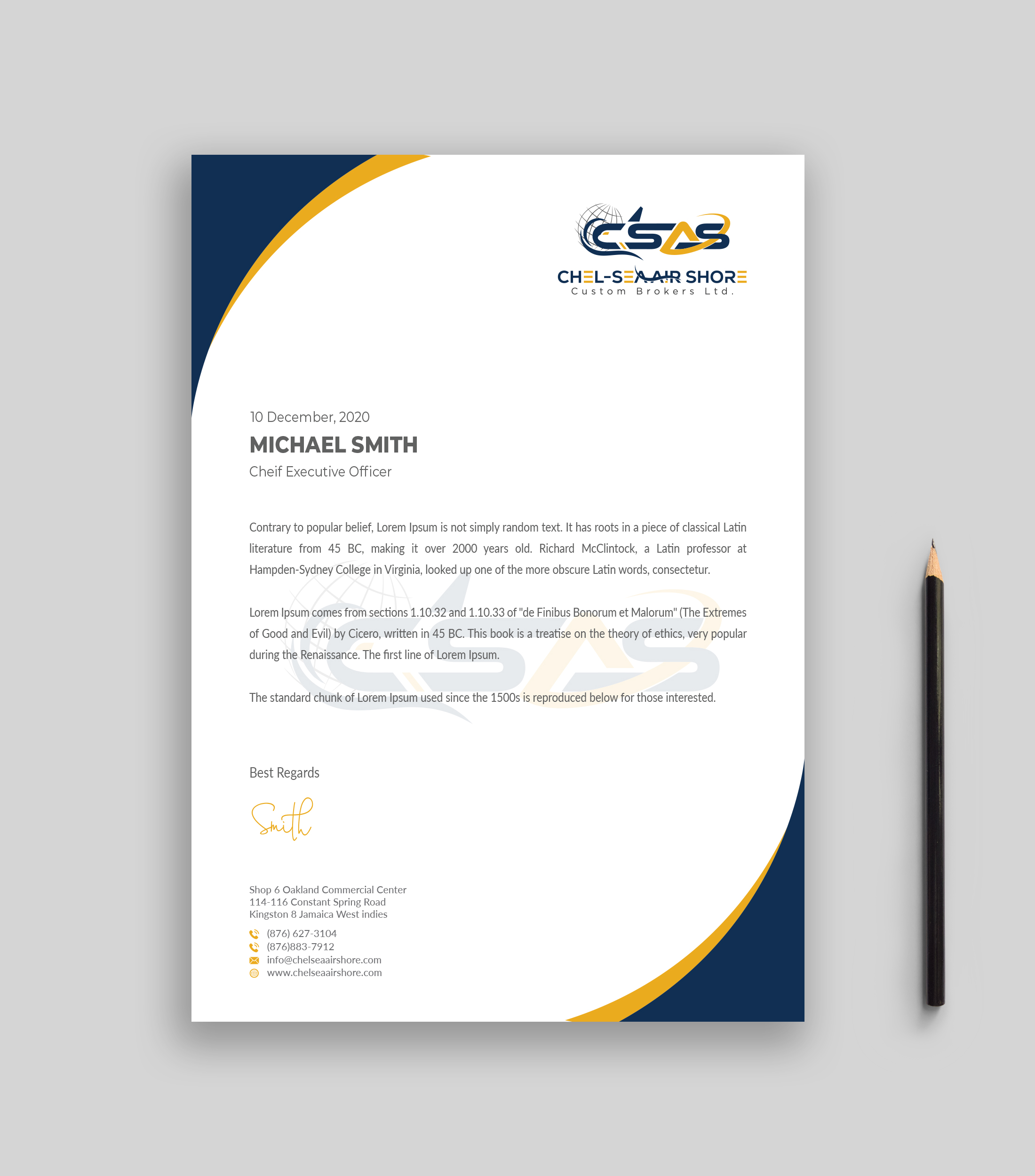 Letterhead Design by Musa. A for this project | Design #25804323