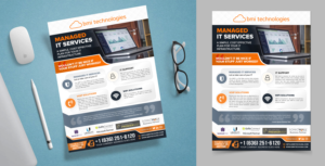 Pamphlet for IT Services Company (MSP Provider or Managed Services Provider) | Diseño de Flyer por SAI DESIGNS