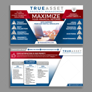 Postcard design to acquire new clients for my Property Management Company | Diseño de Postal por DA.