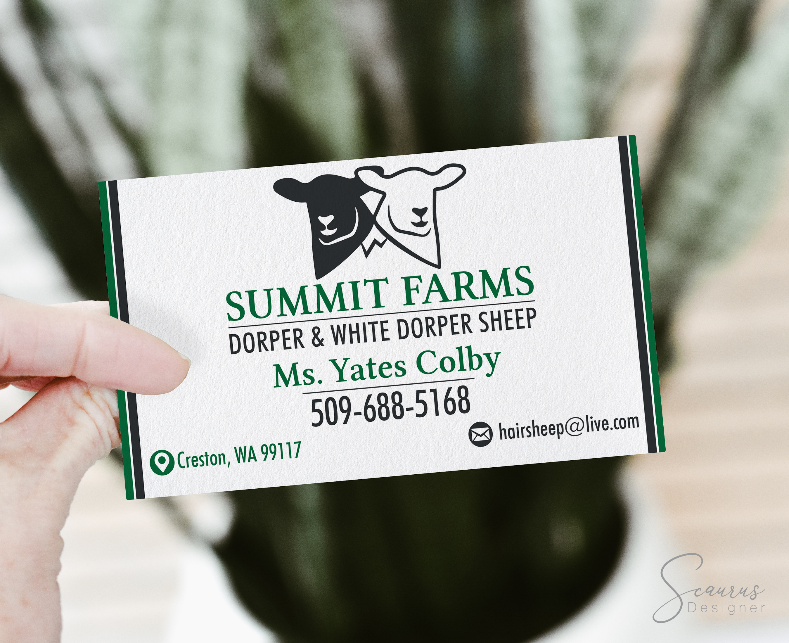 Business Card Design by InkThink by Scaurus for Summit Farms | Design #25824822